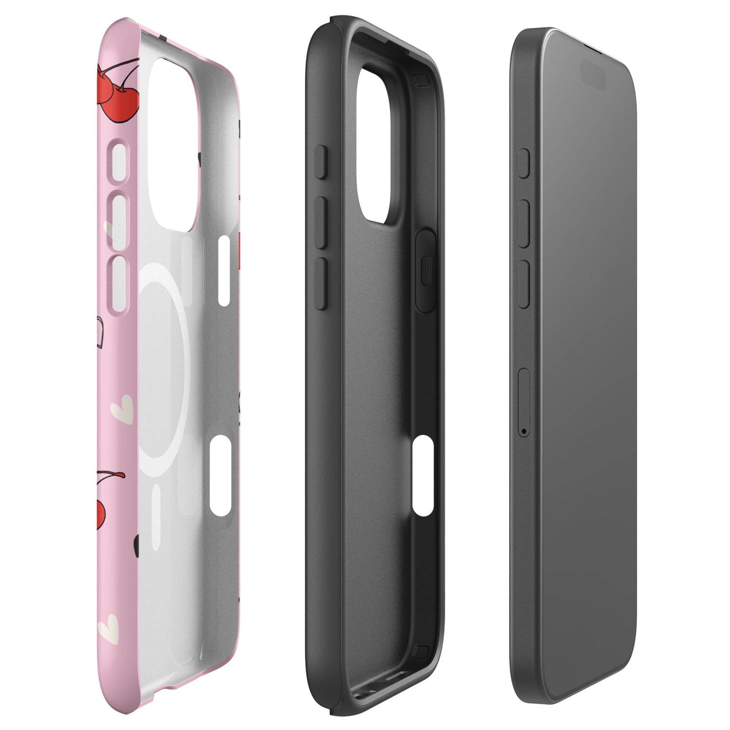 Pink Cherry Skulls &amp; Bats MagSafe Tough Case for iPhone