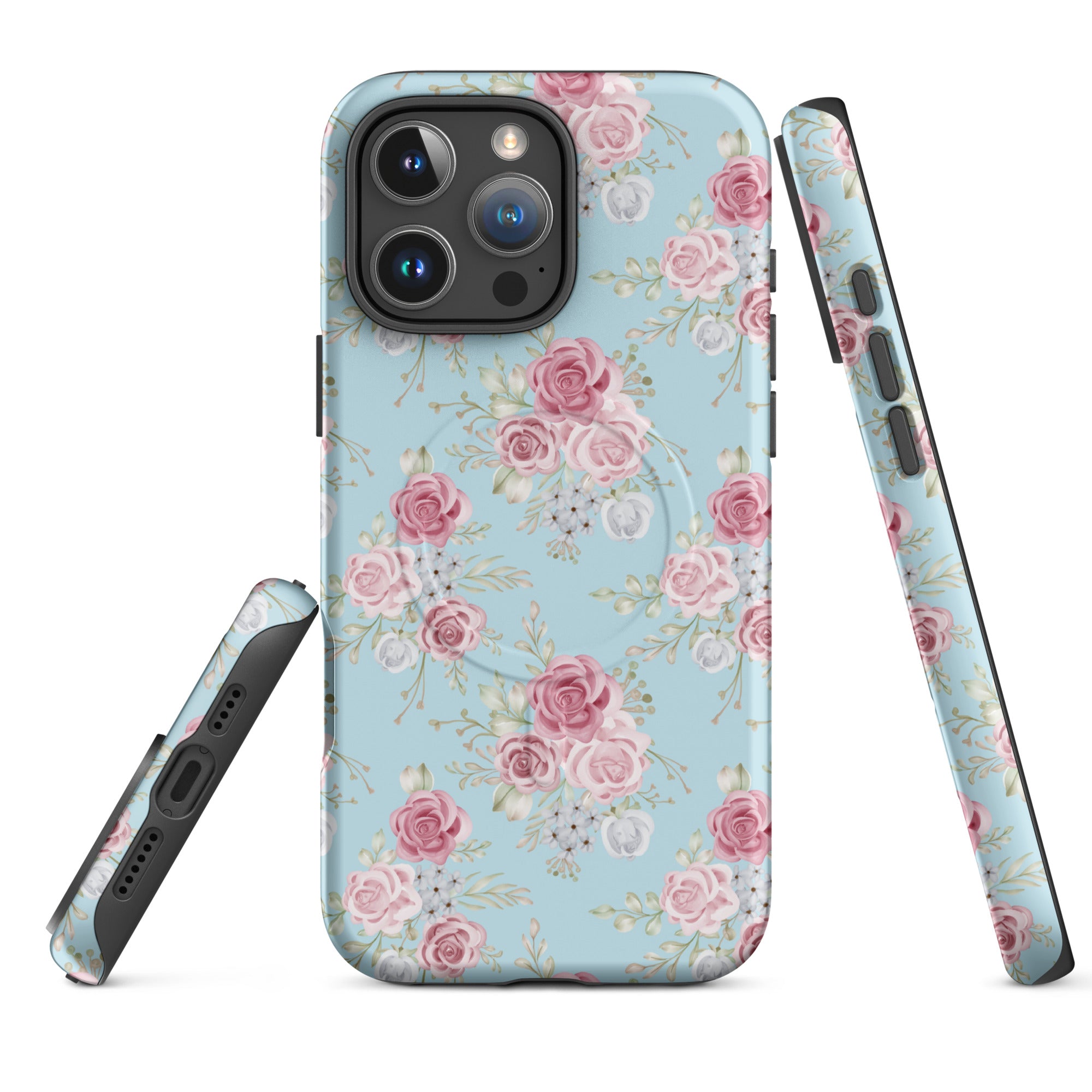 Dusty Rose Floral MagSafe Tough Case for iPhone
