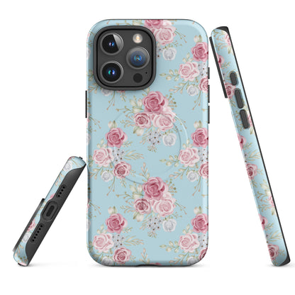 Dusty Rose Floral MagSafe Tough Case for iPhone