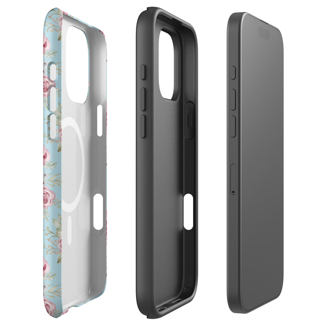 Dusty Rose Floral MagSafe Tough Case for iPhone