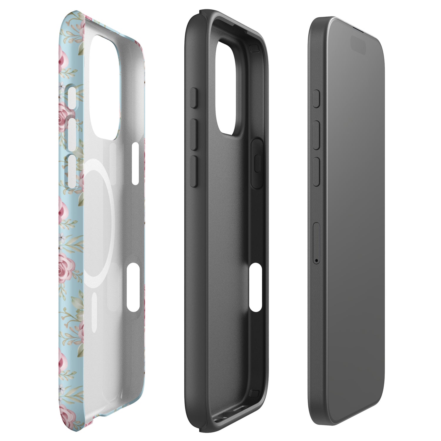 Dusty Rose Floral MagSafe Tough Case for iPhone