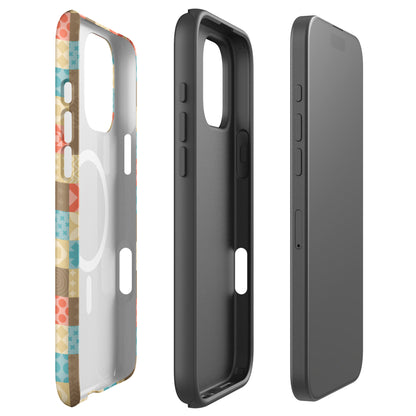 Retro Patchwork MagSafe Tough Case for iPhone