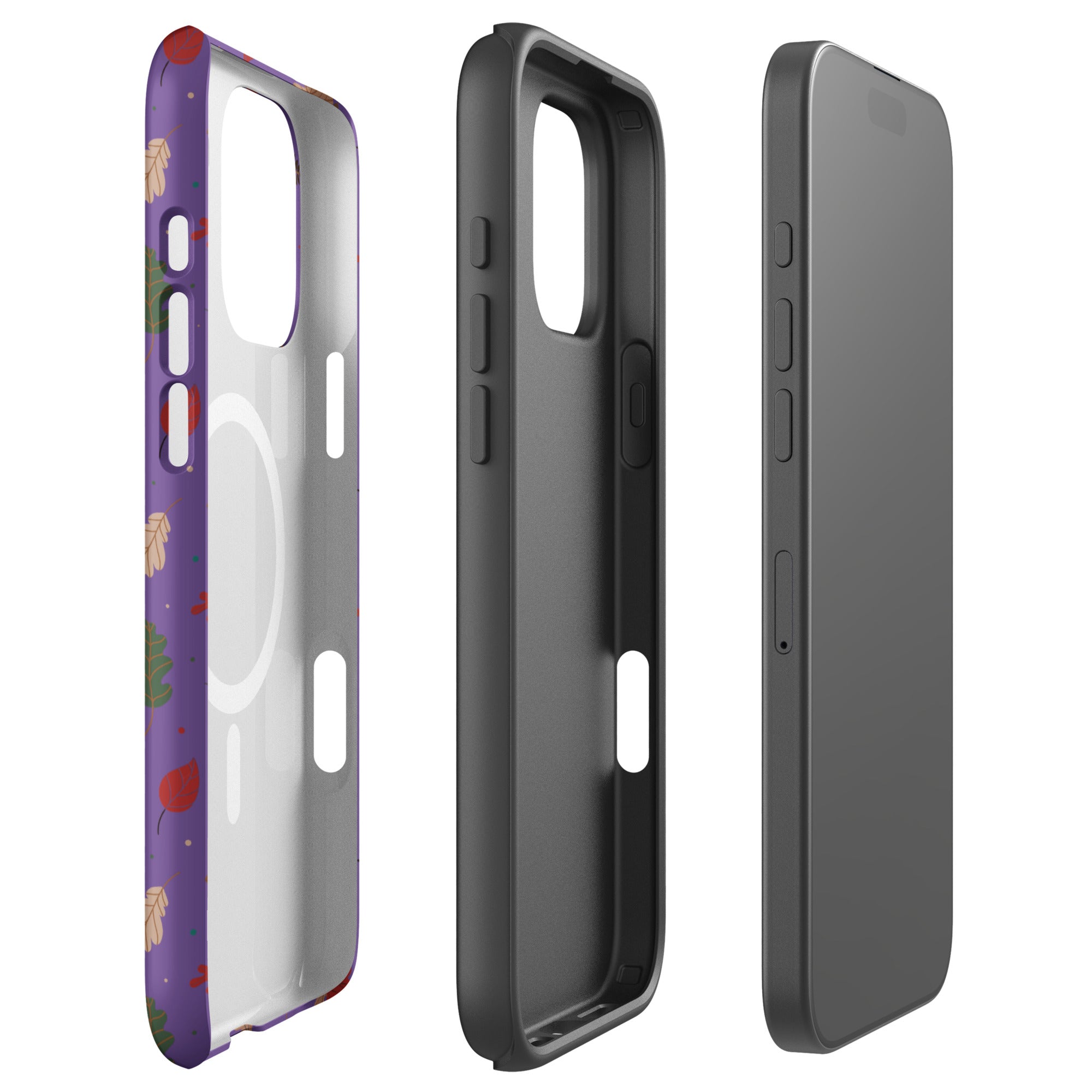 Autumn Leaves Purple MagSafe Tough Case for iPhone