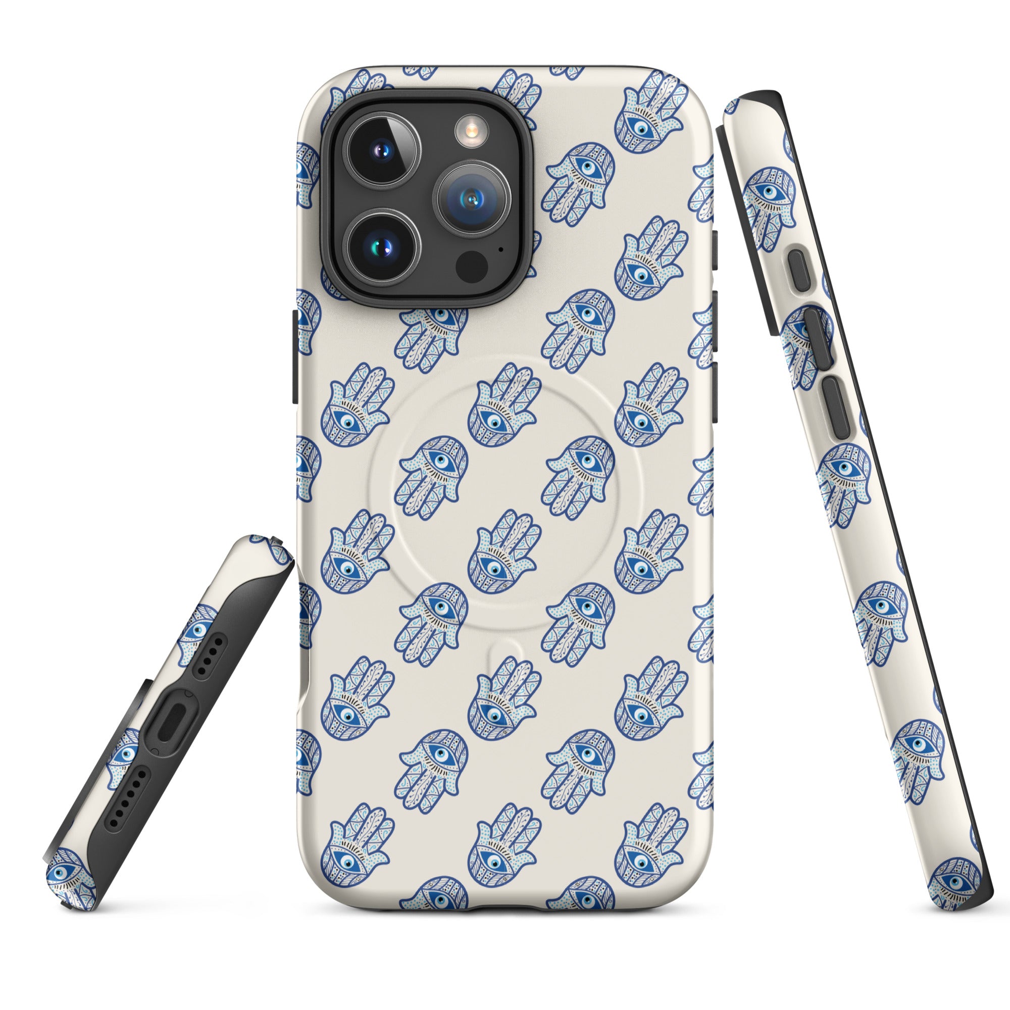 Azure Hamsa Charm MagSafe Tough Case for iPhone