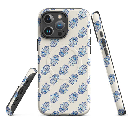 Azure Hamsa Charm MagSafe Tough Case for iPhone