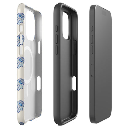 Azure Hamsa Charm MagSafe Tough Case for iPhone