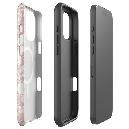 Blush Lace Floral MagSafe Tough Case for iPhone