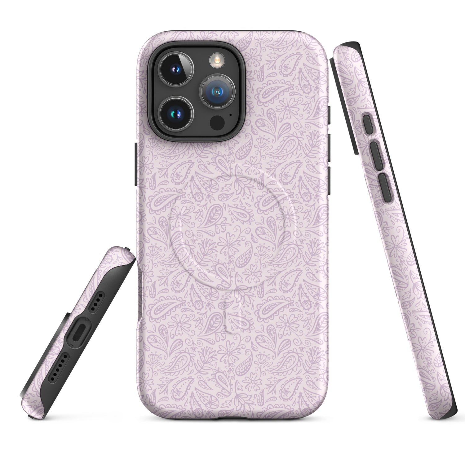 Blush Paisley Bloom MagSafe Tough Case for iPhone