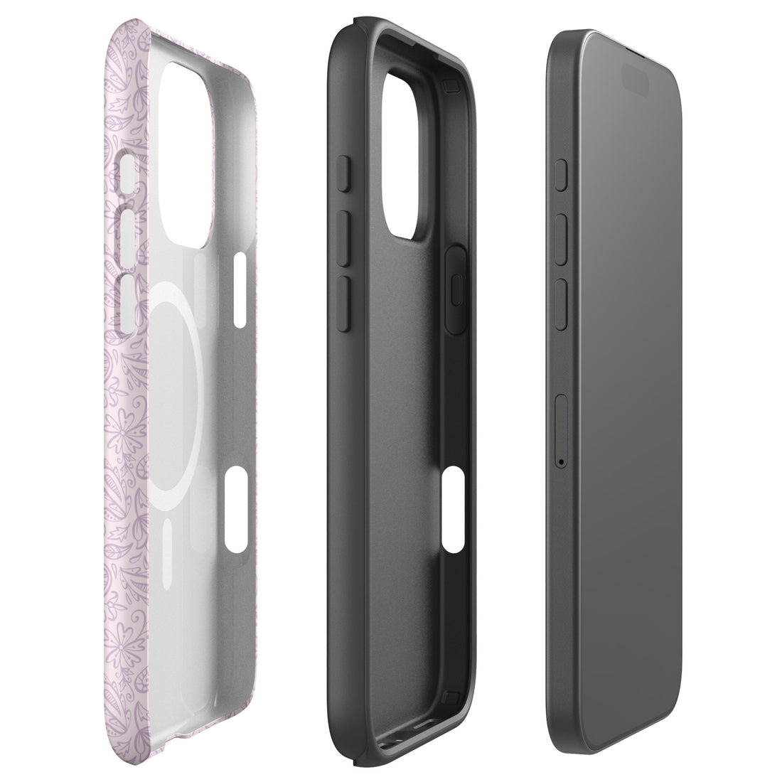 Blush Paisley Bloom MagSafe Tough Case for iPhone