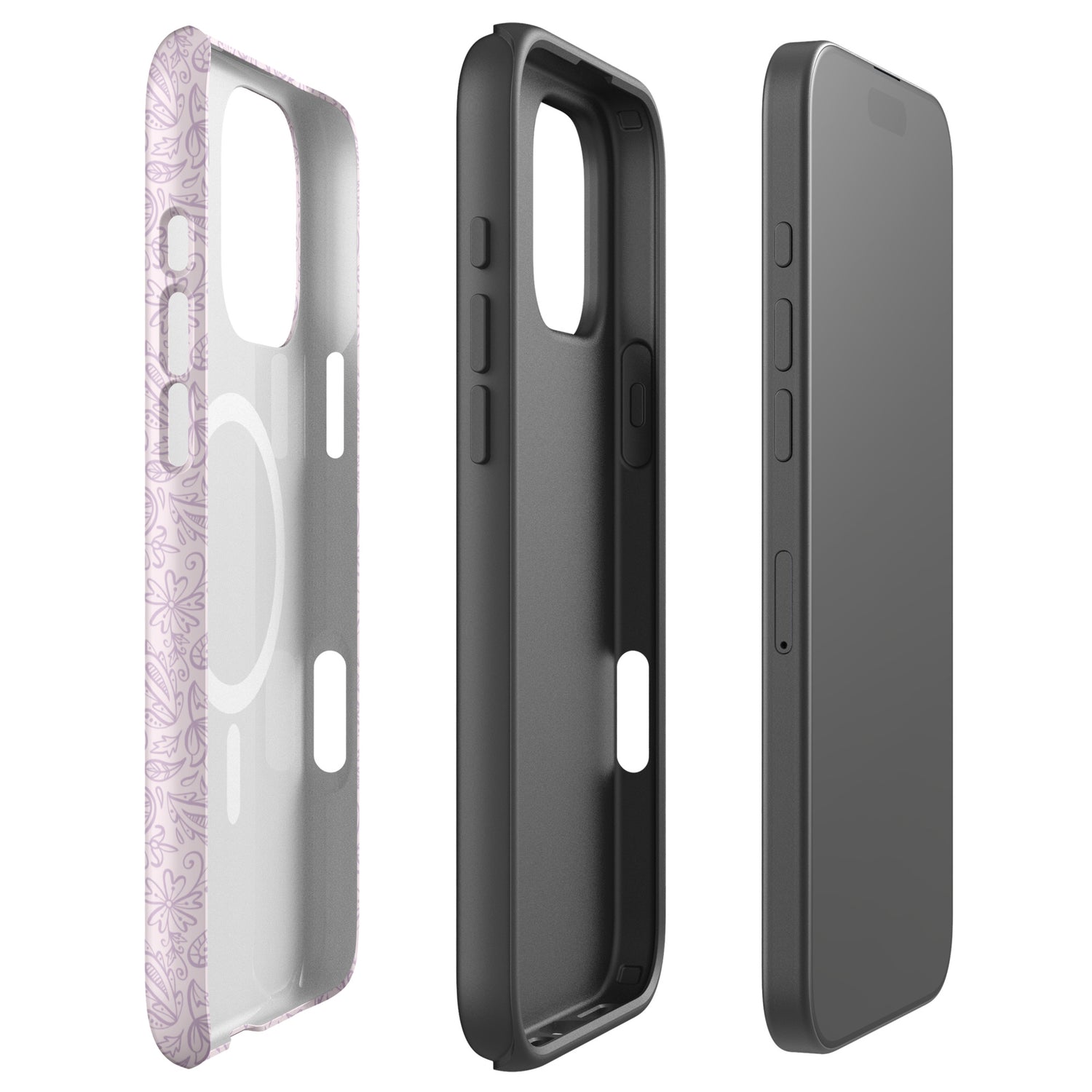 Blush Paisley Bloom MagSafe Tough Case for iPhone