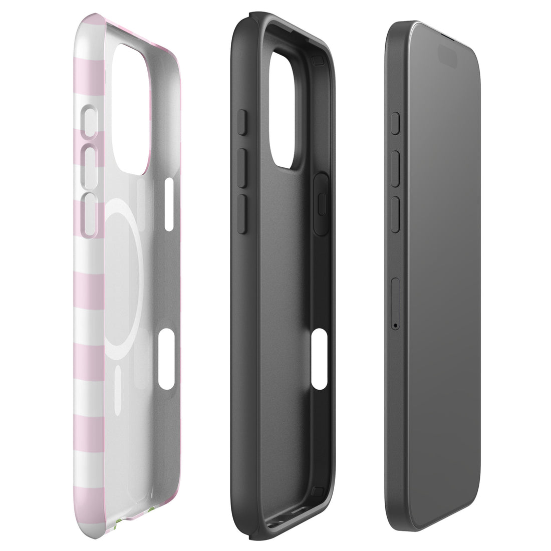 Blush Pink Gingham Floral MagSafe Tough Case for iPhone