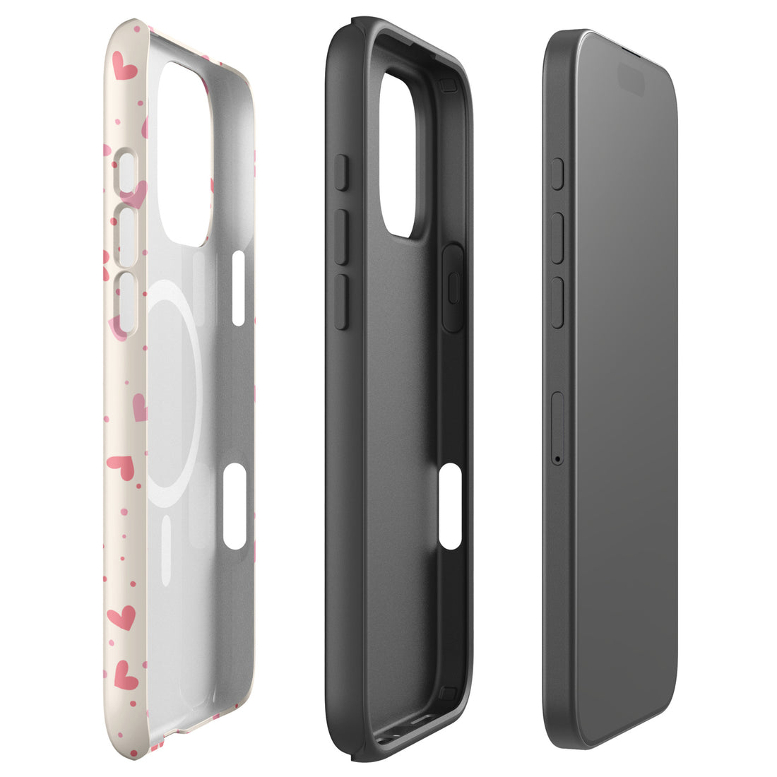Blush Pink Heart Confetti MagSafe Tough Case for iPhone