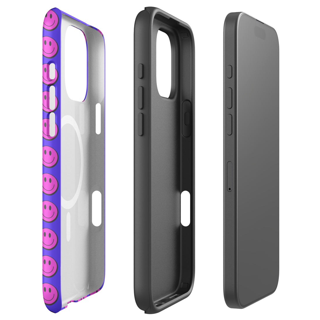 Bold Pink Smiley MagSafe Tough Case for iPhone