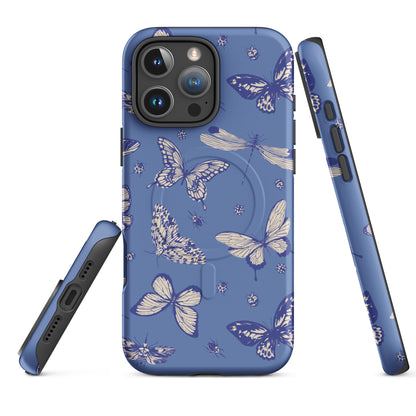 Butterfly Garden Blue MagSafe Tough Case for iPhone
