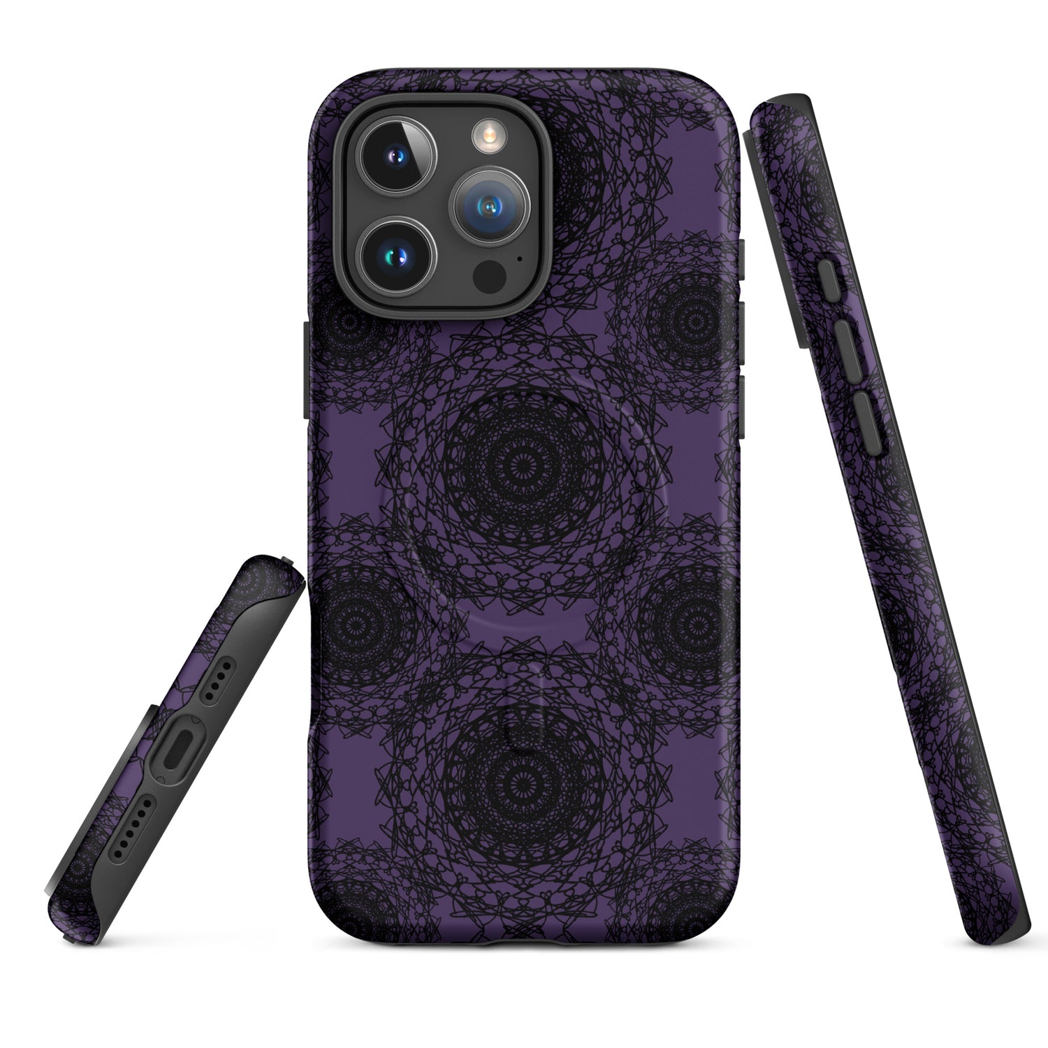 Dark Violet Gothic Mandala MagSafe Tough Case for iPhone