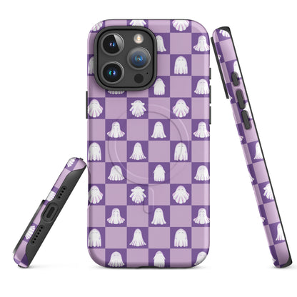 Ghost Checkered Purple MagSafe Tough Case for iPhone