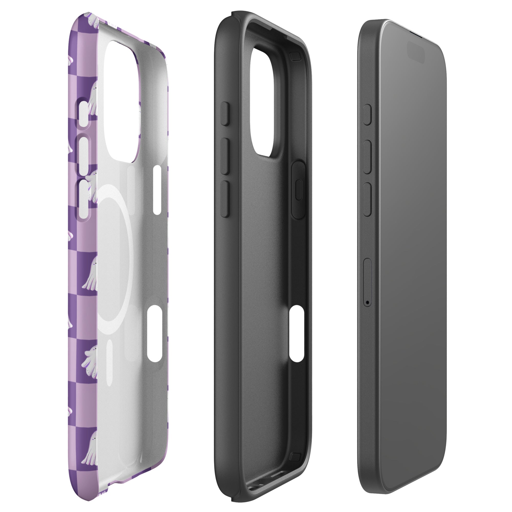 Ghost Checkered Purple MagSafe Tough Case for iPhone