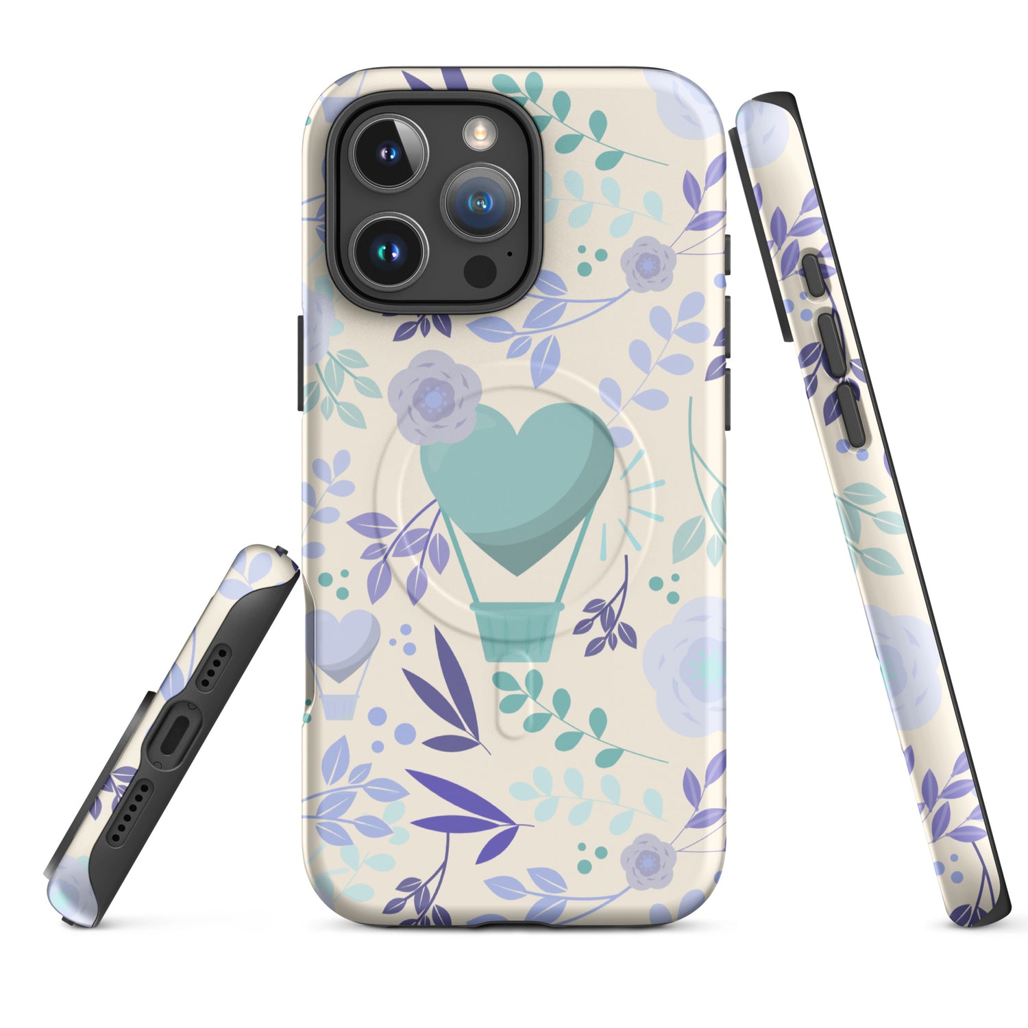 Heart Balloon Floral MagSafe Tough Case for iPhone