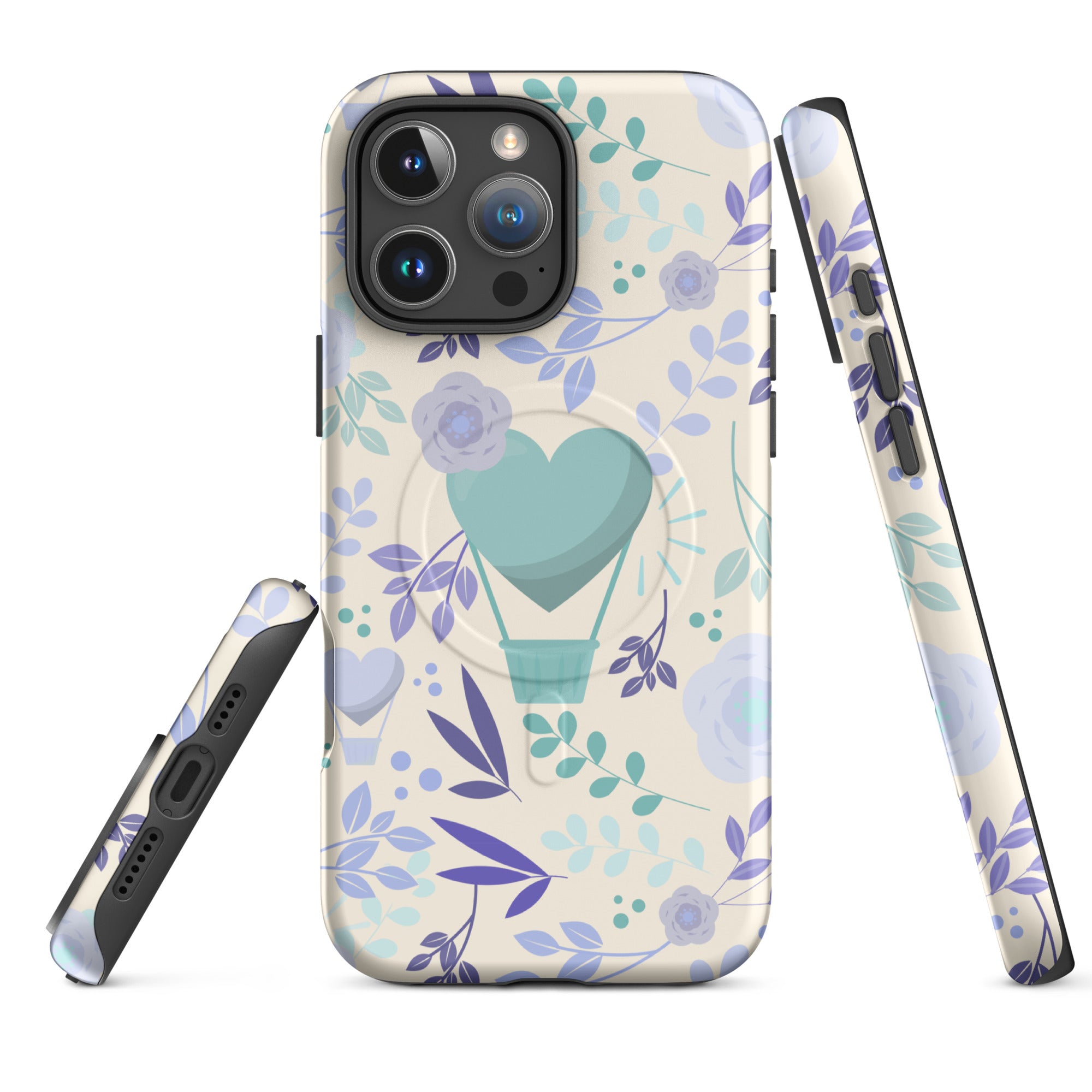 Heart Balloon Floral MagSafe Tough Case for iPhone