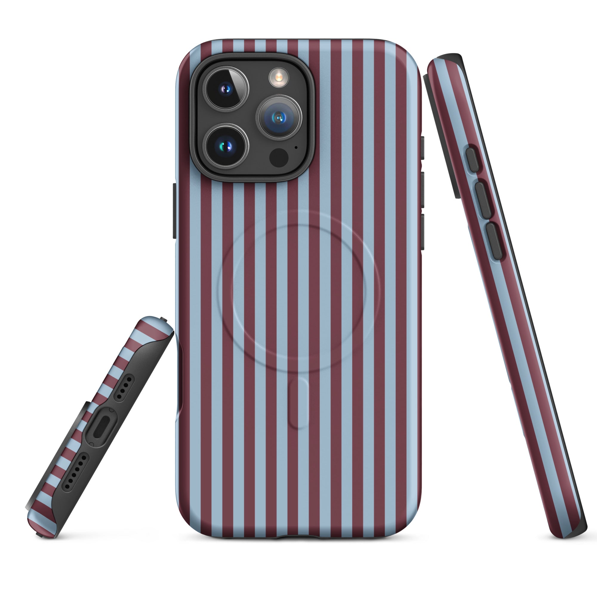 Bordeaux Stripe MagSafe Tough Case for iPhone
