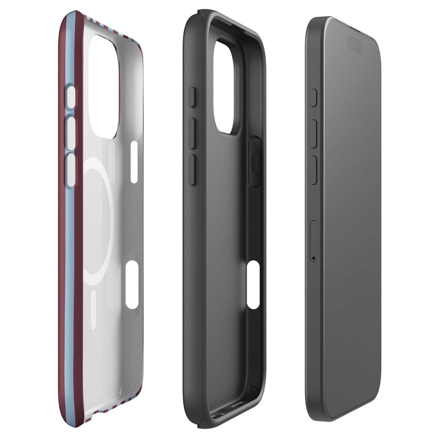 Bordeaux Stripe MagSafe Tough Case for iPhone