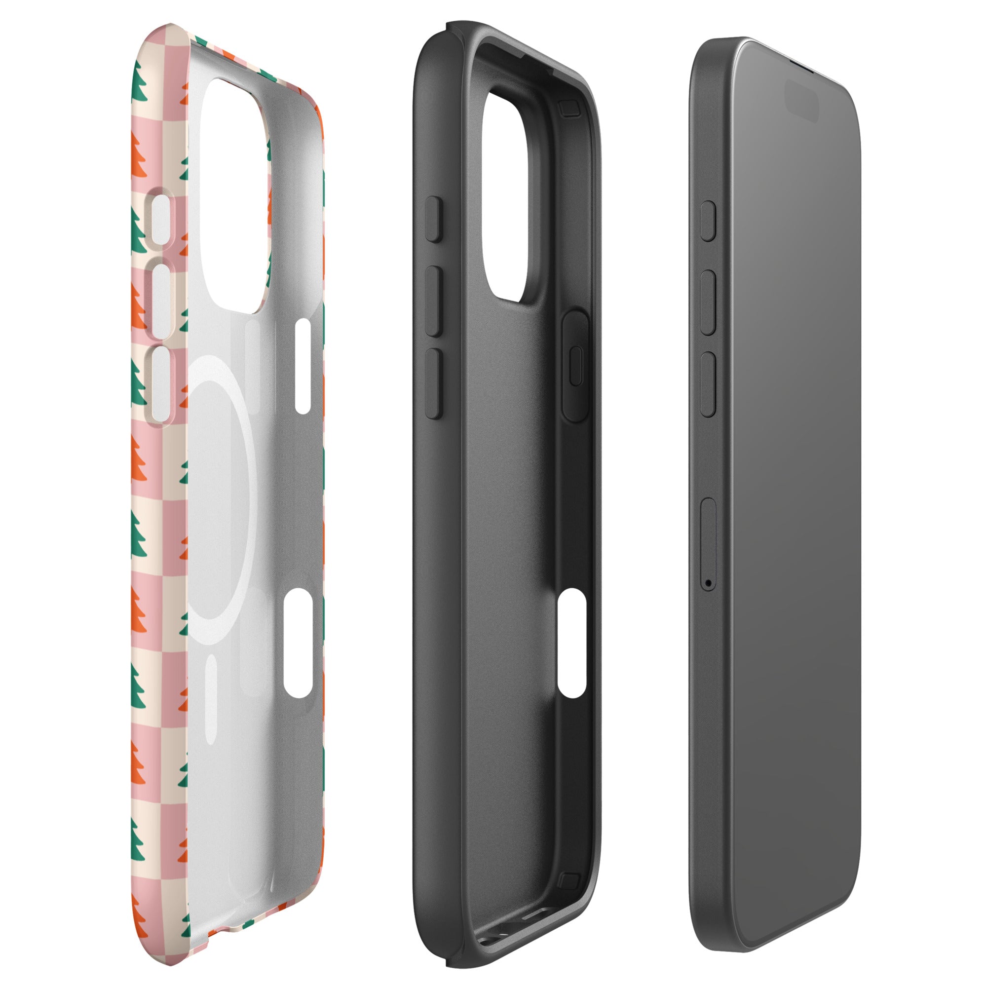 Holiday Tree Checkered MagSafe Tough Case for iPhone