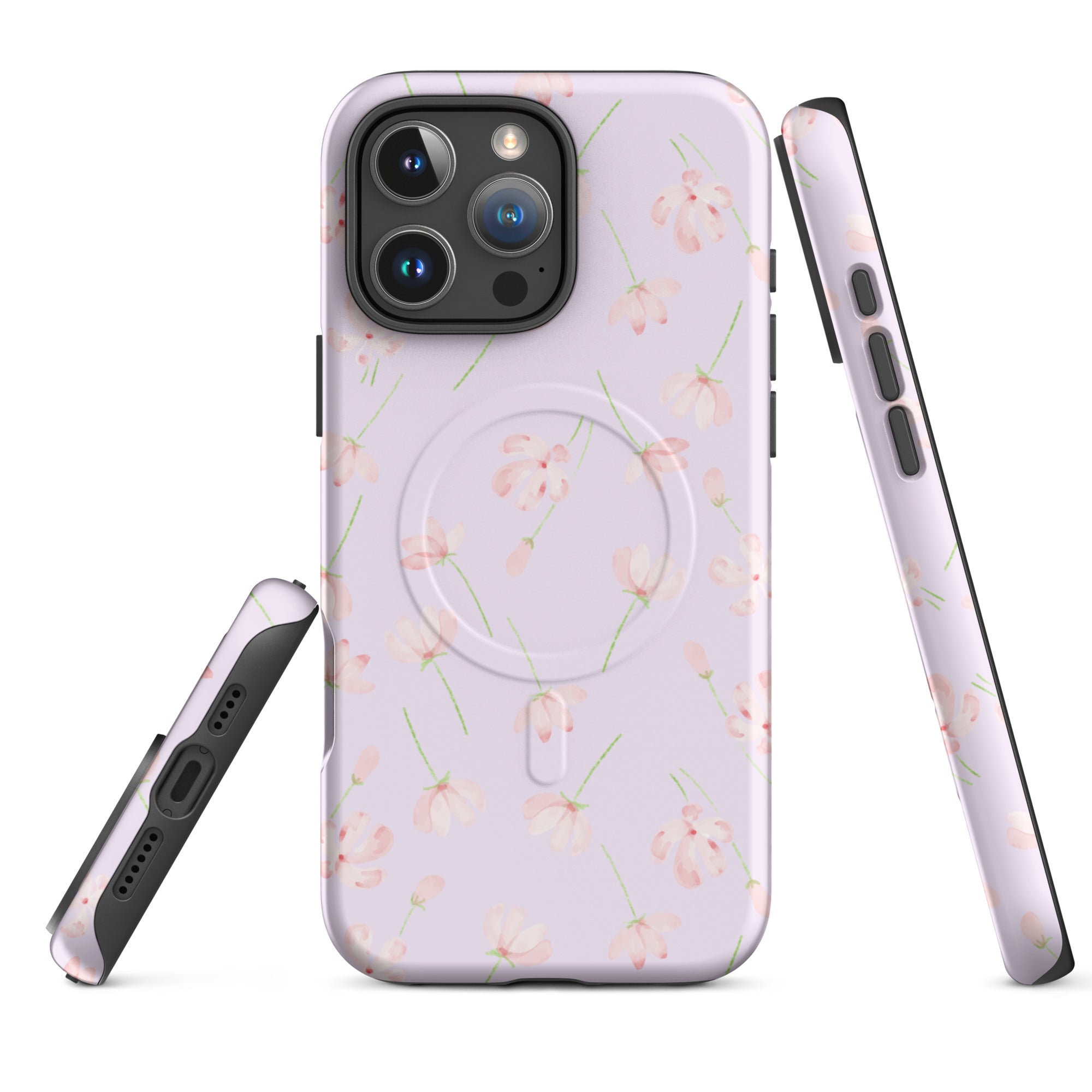 Lavender Blush Floral MagSafe Tough Case for iPhone