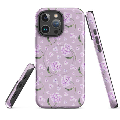 Lilac Hydrangea Bliss MagSafe Tough Case for iPhone