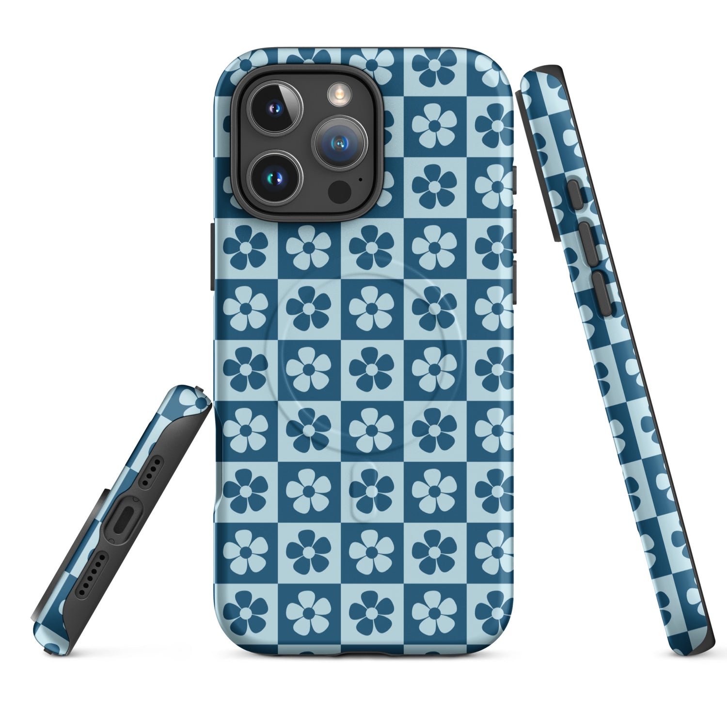 Mod Floral Checker MagSafe Tough Case for iPhone