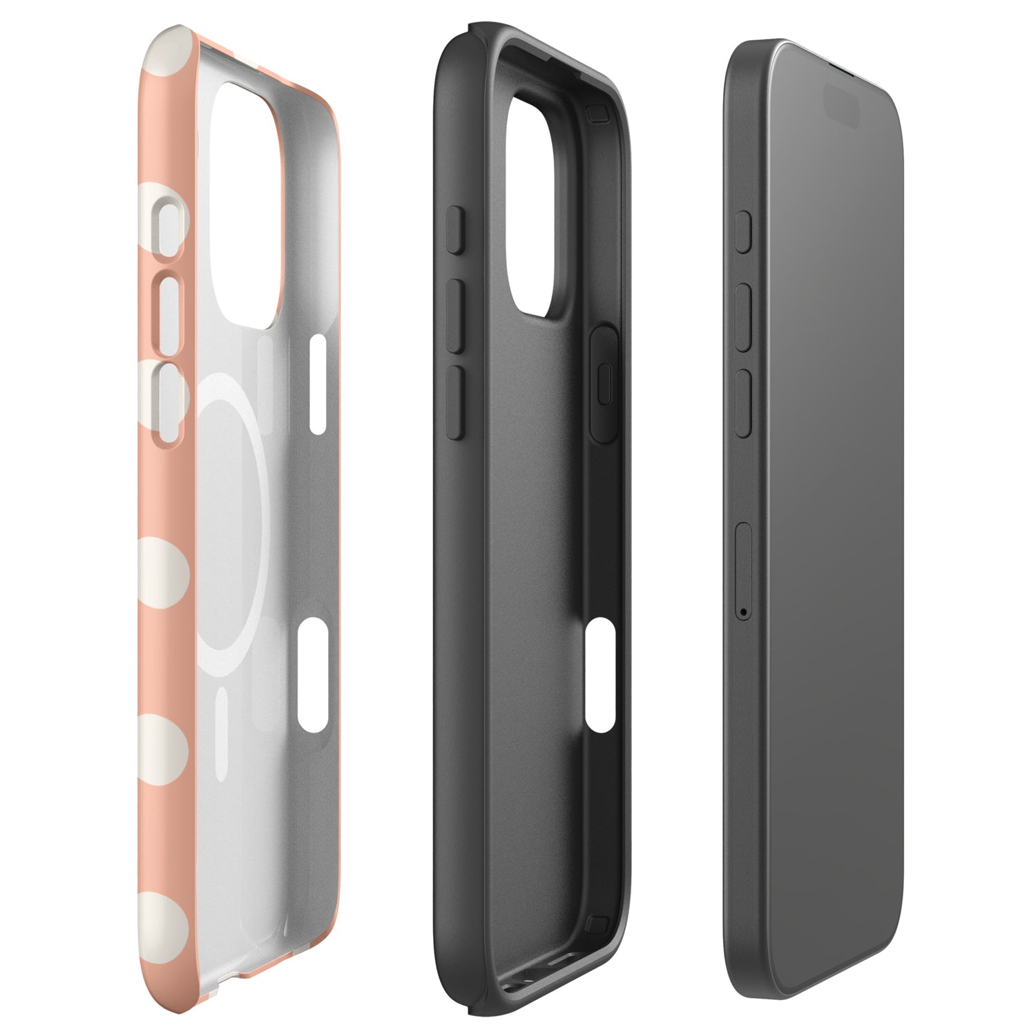 Peach Polka Dot MagSafe Tough Case for iPhone