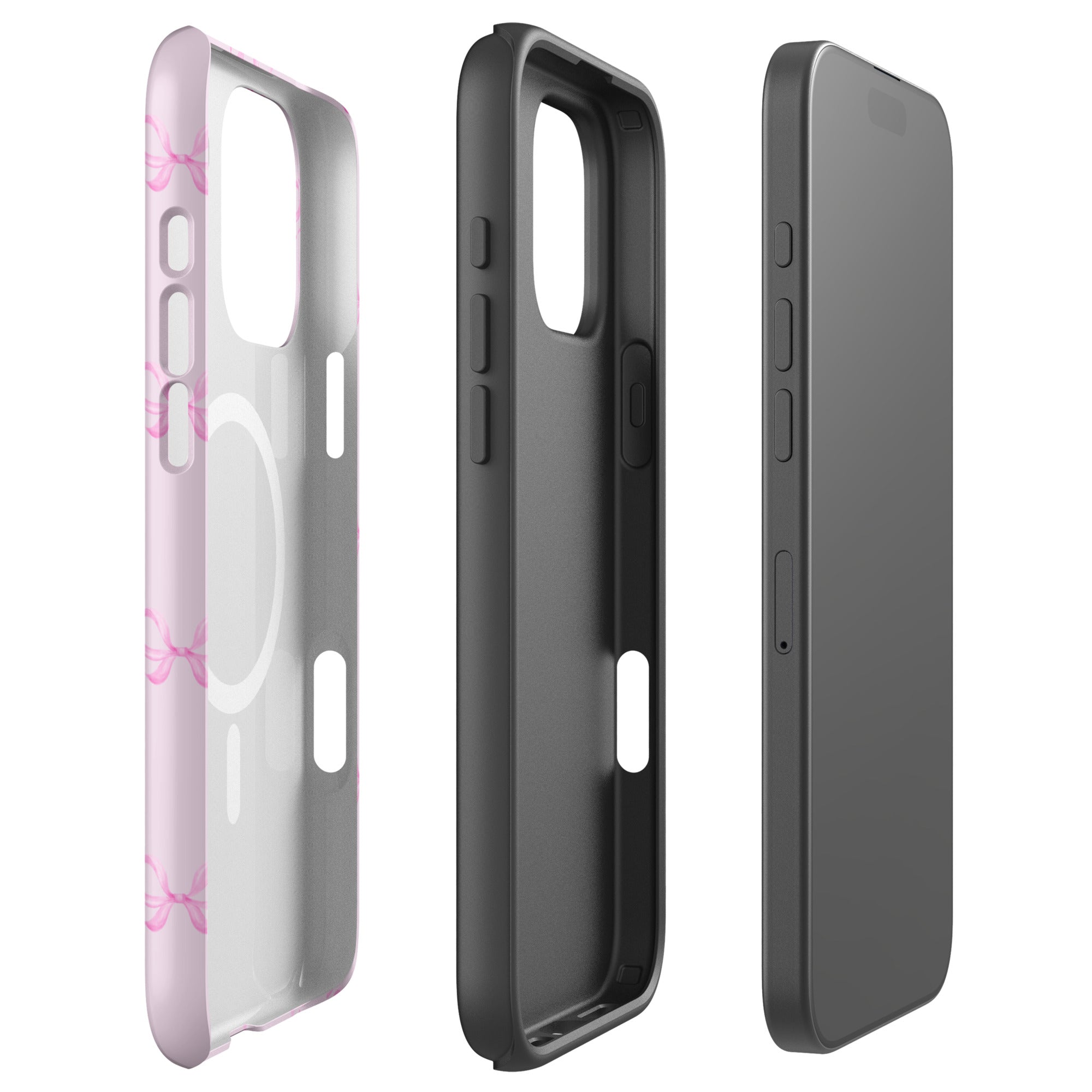 Pink Bow Charm MagSafe Tough Case for iPhone