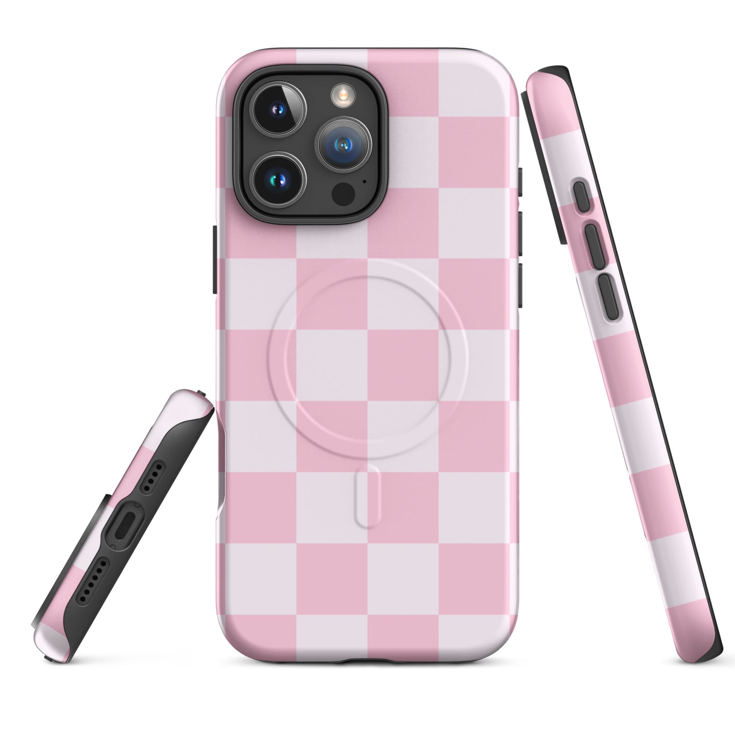 Pink Checkerboard MagSafe Tough Case for iPhone