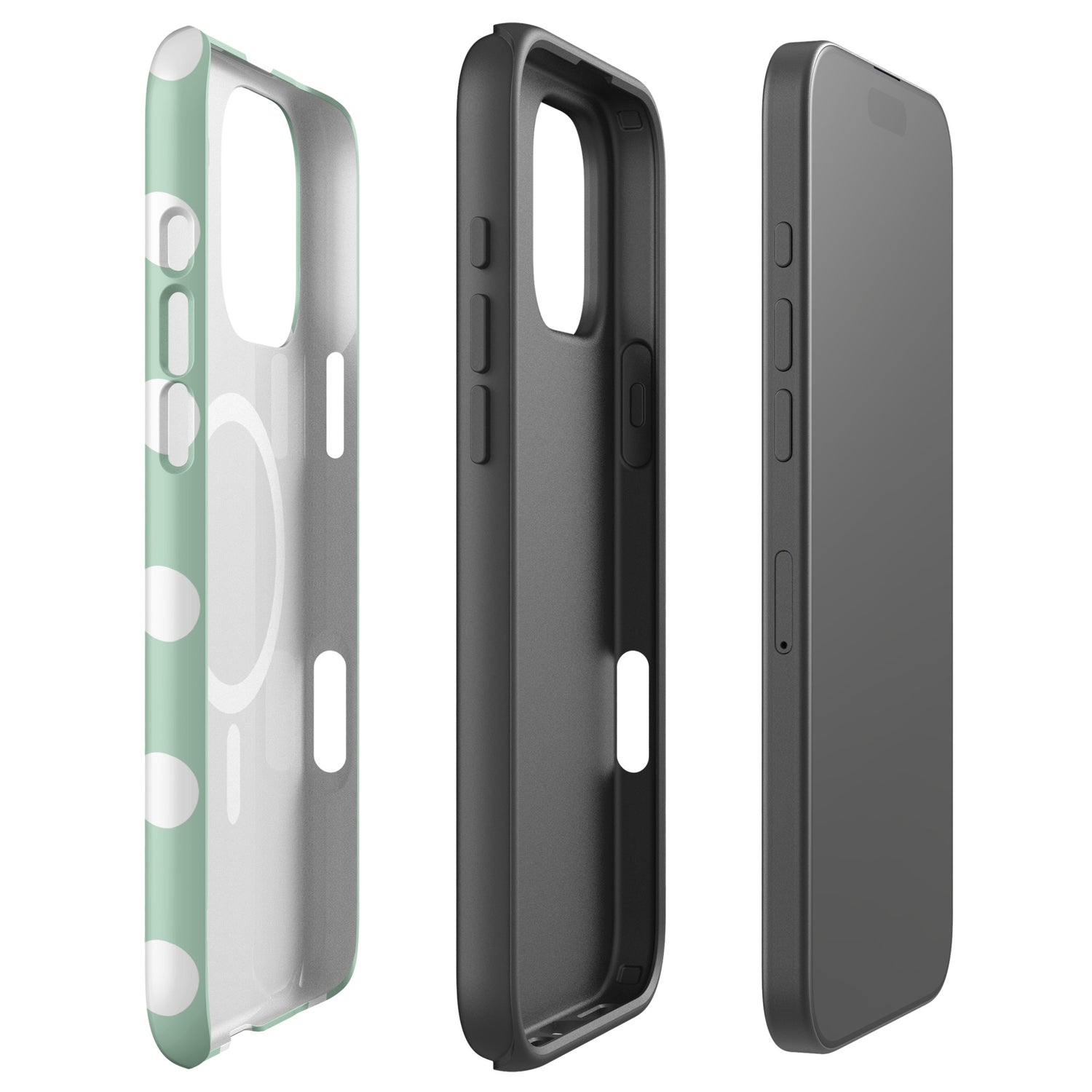 Mint Polka Dot MagSafe Tough Case for iPhone