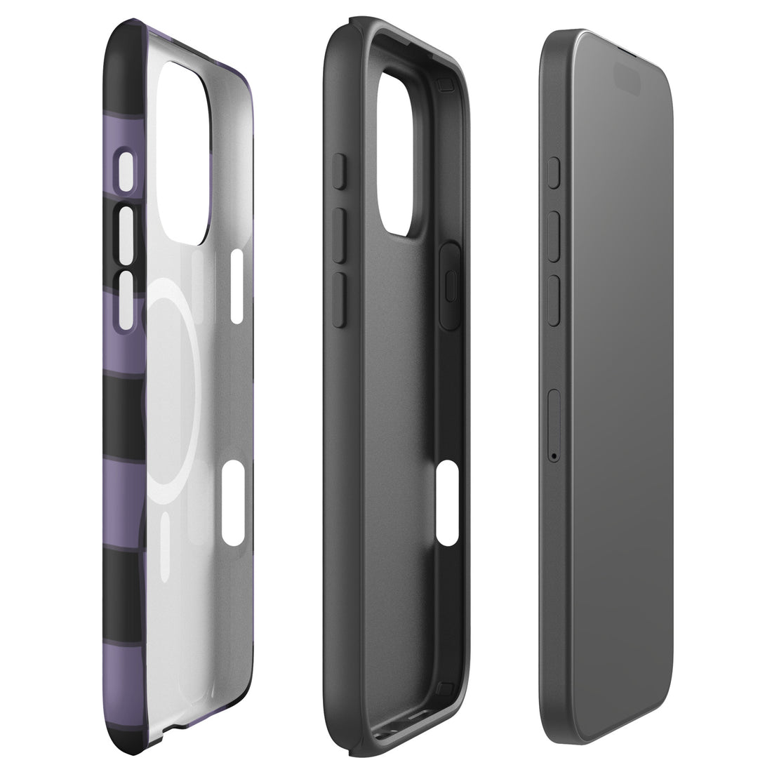 Edgy Purple Checkerboard Aesthetic MagSafe Tough Case for iPhone