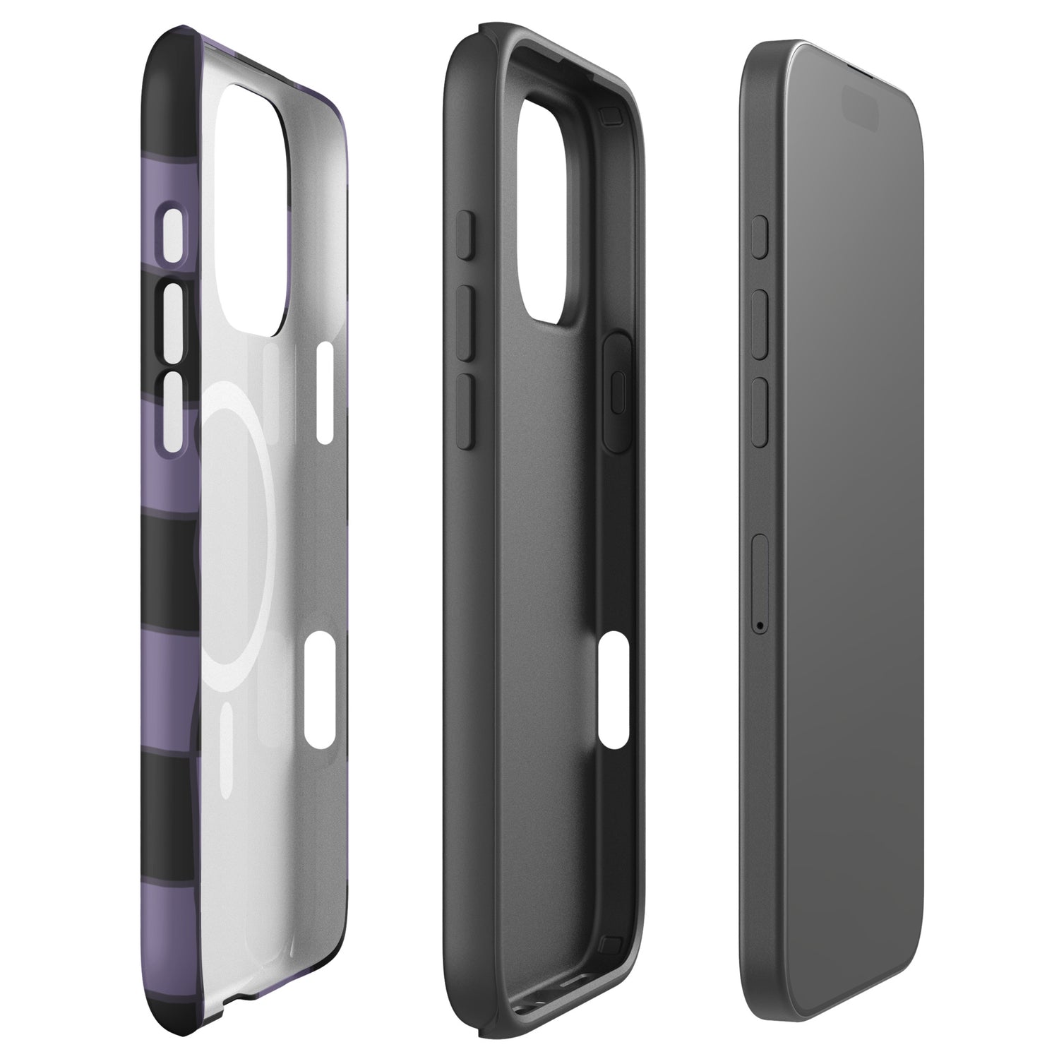 Edgy Purple Checkerboard Aesthetic MagSafe Tough Case for iPhone