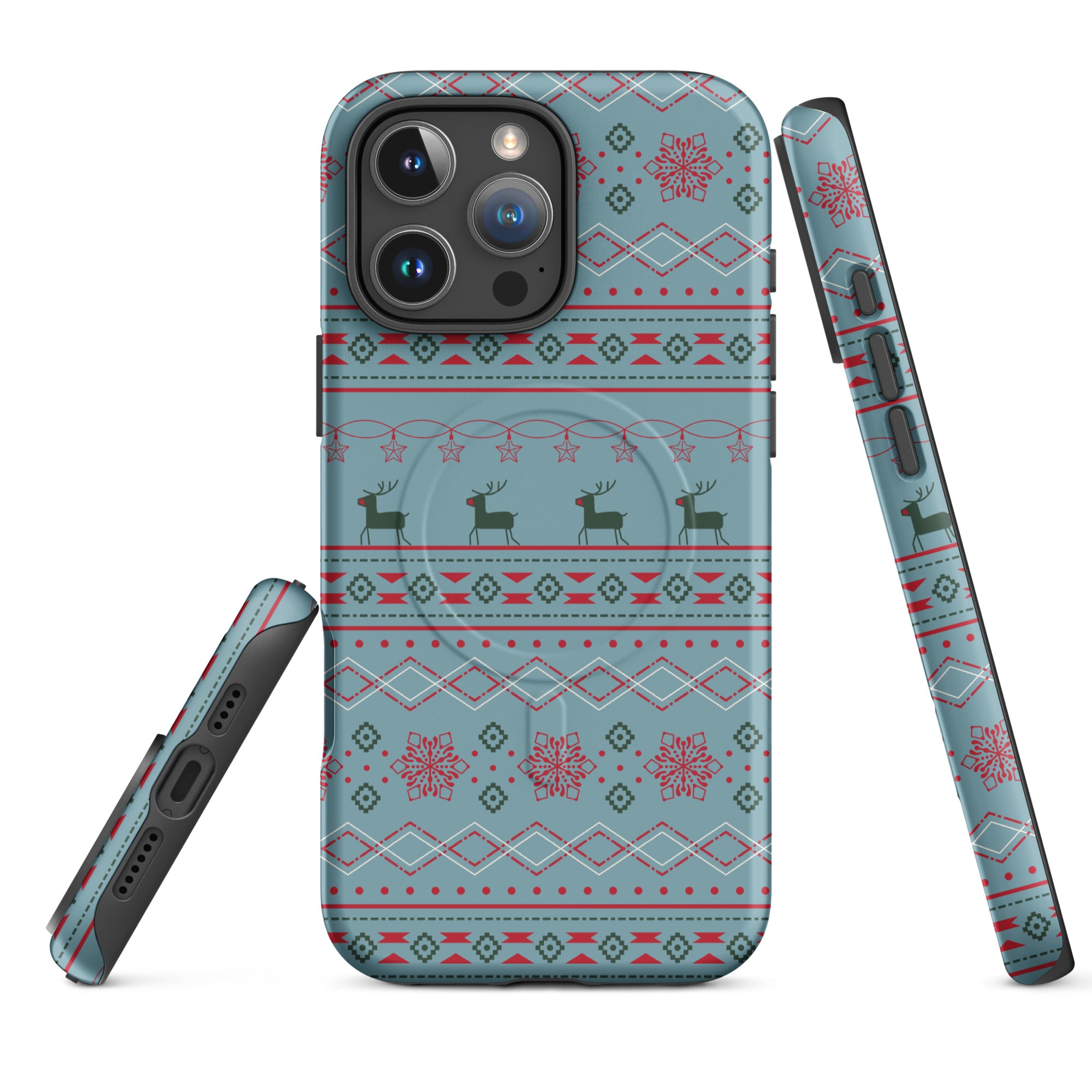 Reindeer Holiday Pattern MagSafe Tough Case for iPhone