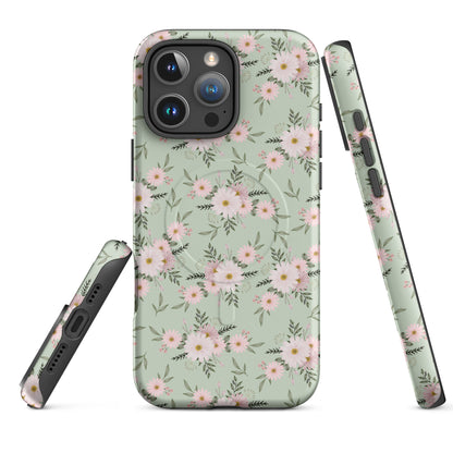 Sage Dainty Floral MagSafe Tough Case for iPhone