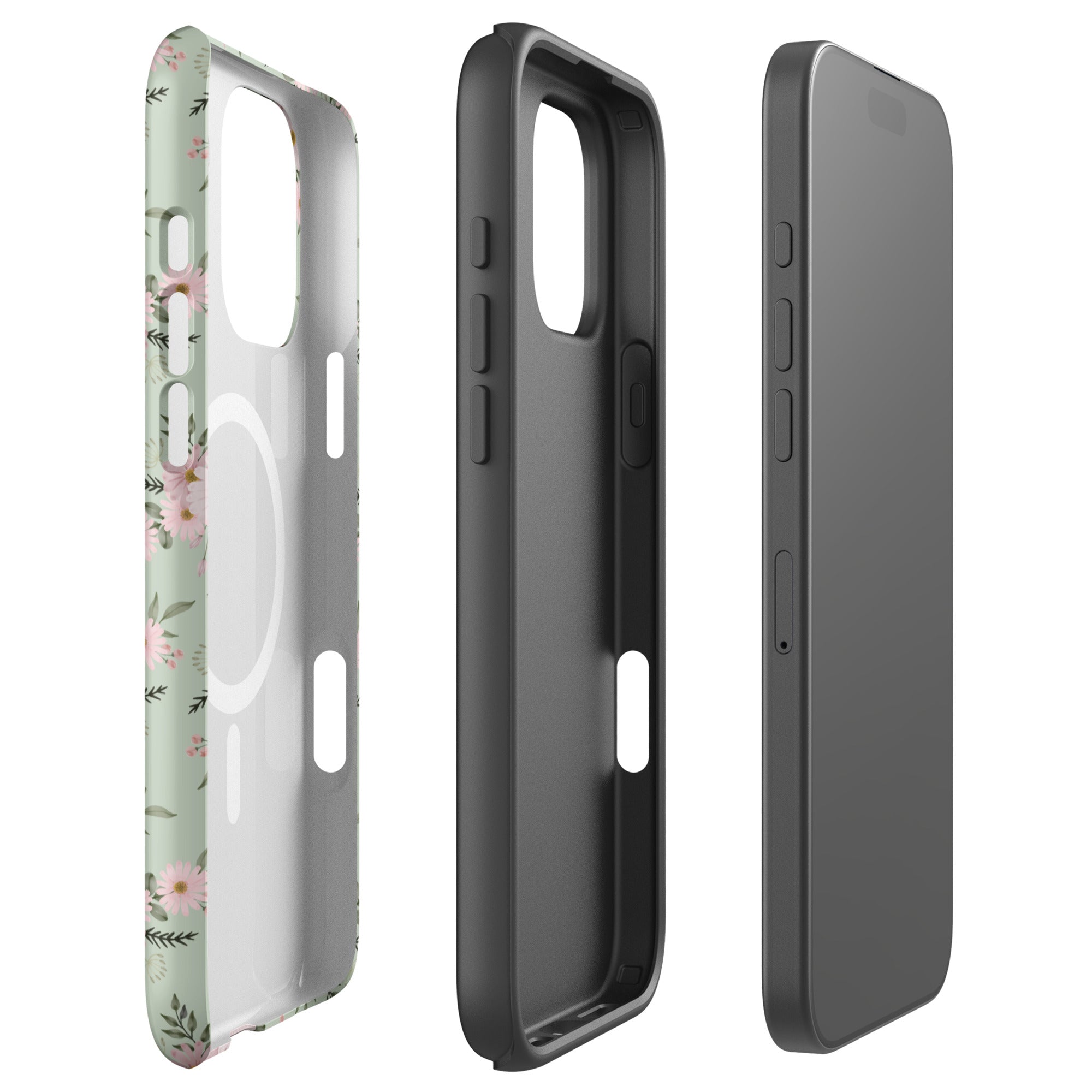 Sage Dainty Floral MagSafe Tough Case for iPhone