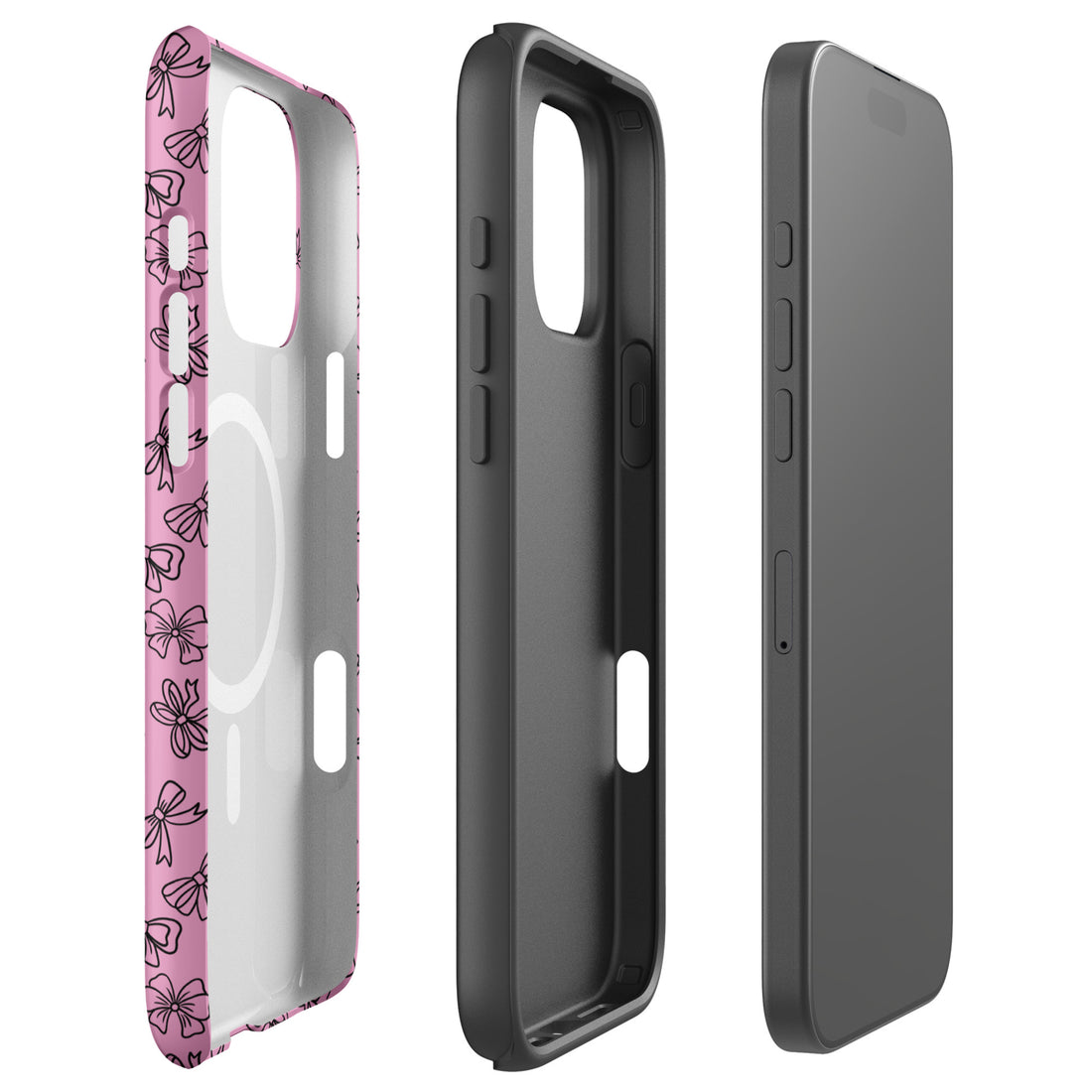 Sketchy Pink Bows MagSafe Tough Case for iPhone