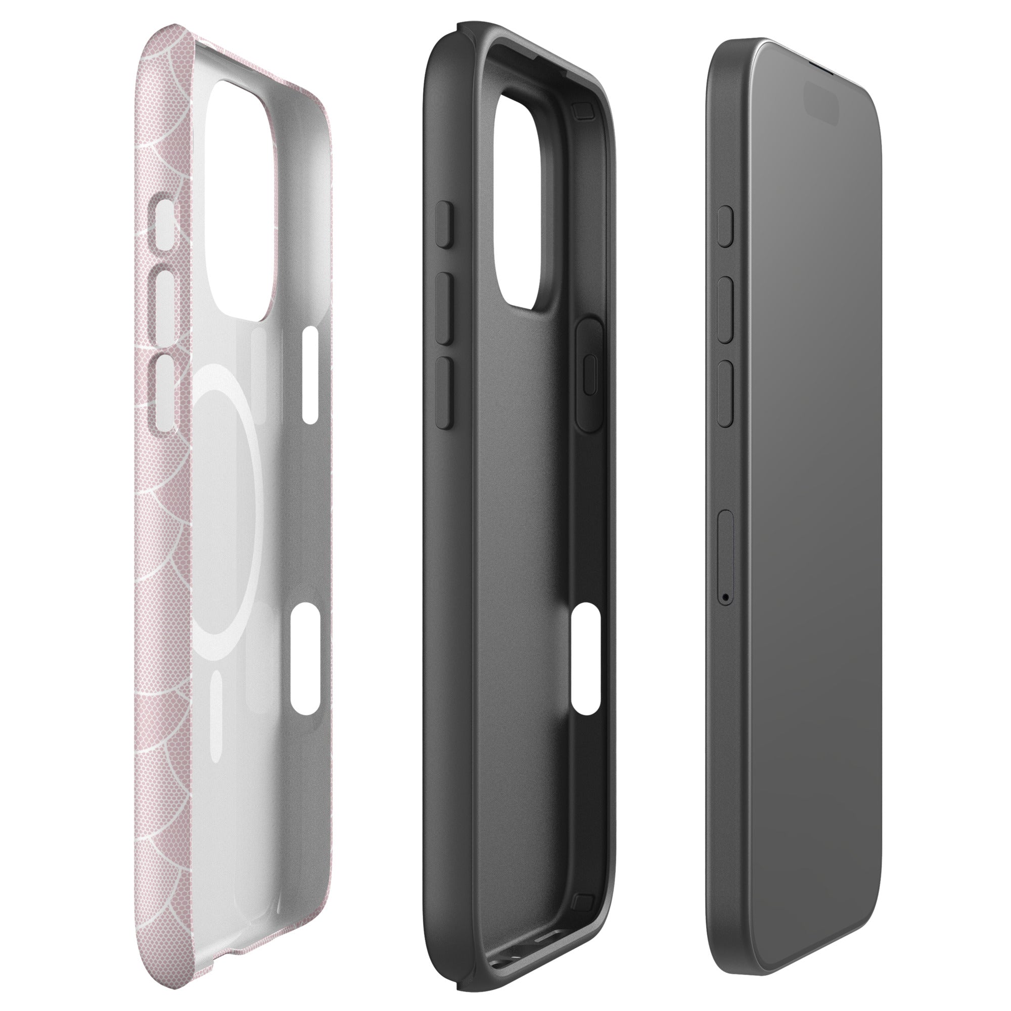 Soft Blush Lace Scallop MagSafe Tough Case for iPhone