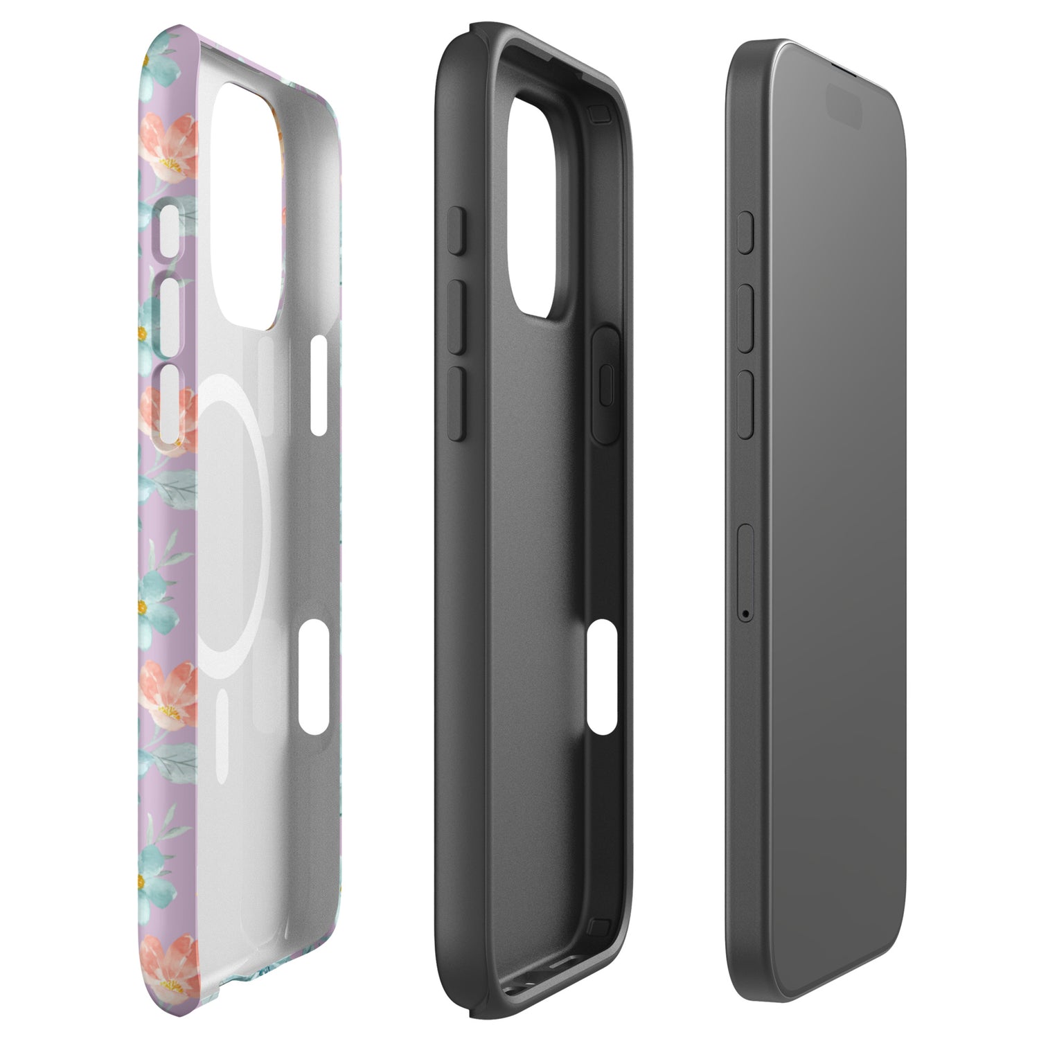 Watercolor Flowers MagSafe Tough Case for iPhone