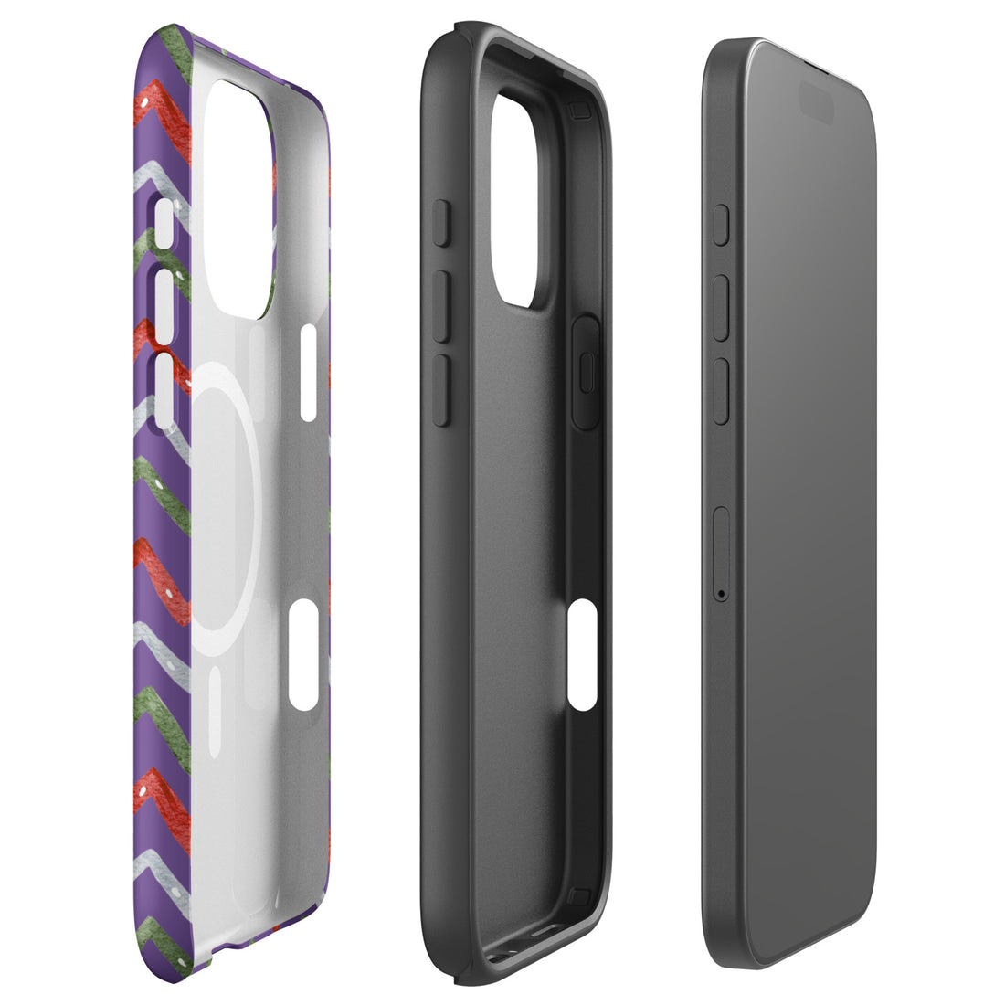 Zigzag Holiday Stripes MagSafe Tough Case for iPhone
