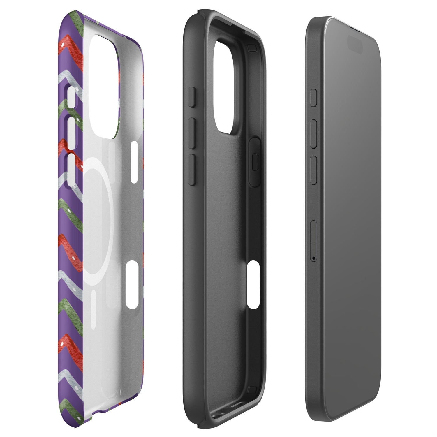 Zigzag Holiday Stripes MagSafe Tough Case for iPhone