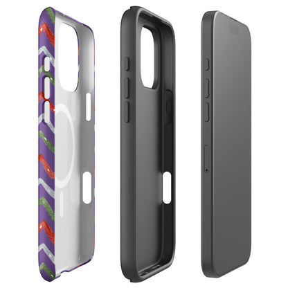 Zigzag Holiday Stripes MagSafe Tough Case for iPhone