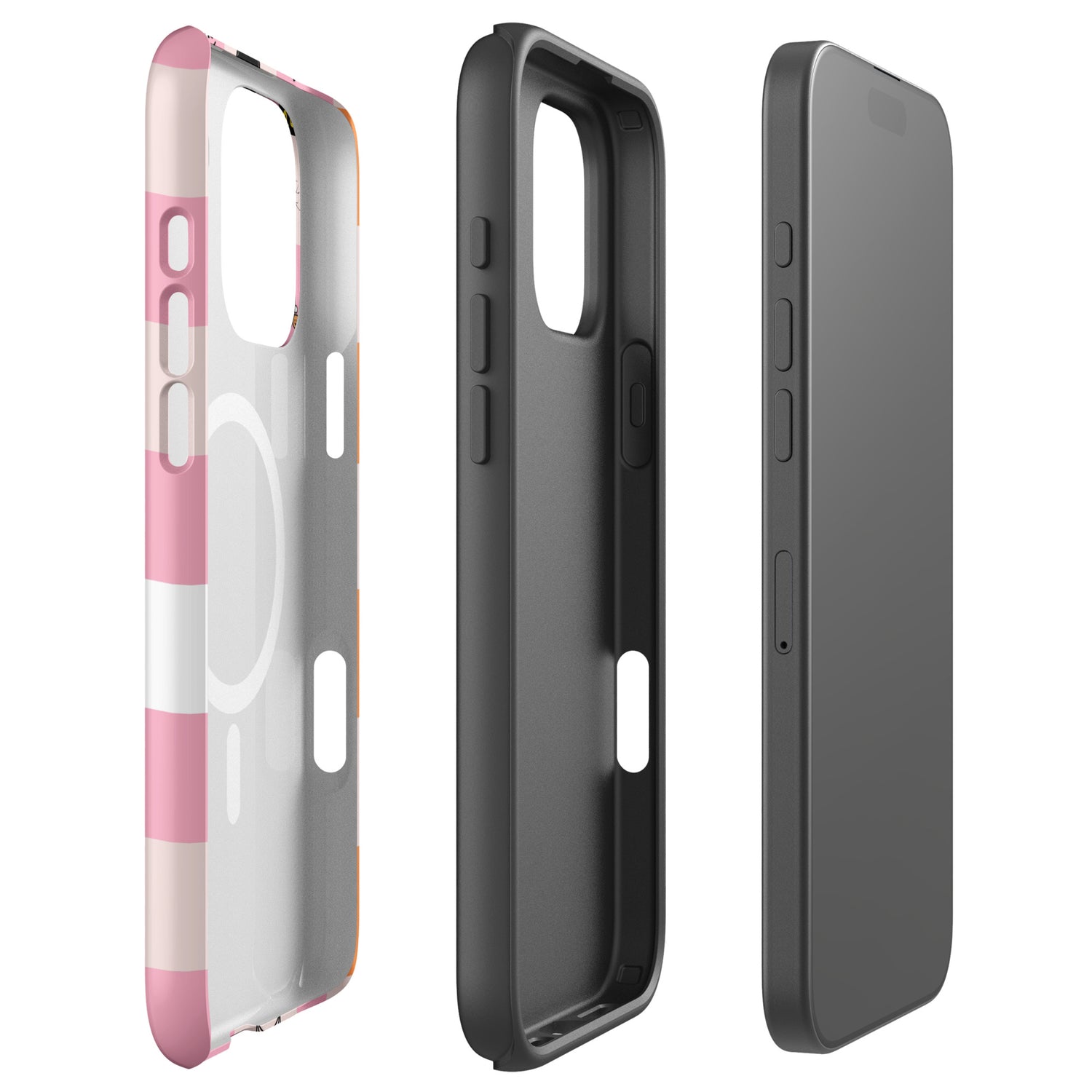 Pink &amp; Orange Halloween Checkerboard MagSafe Tough Case for iPhone