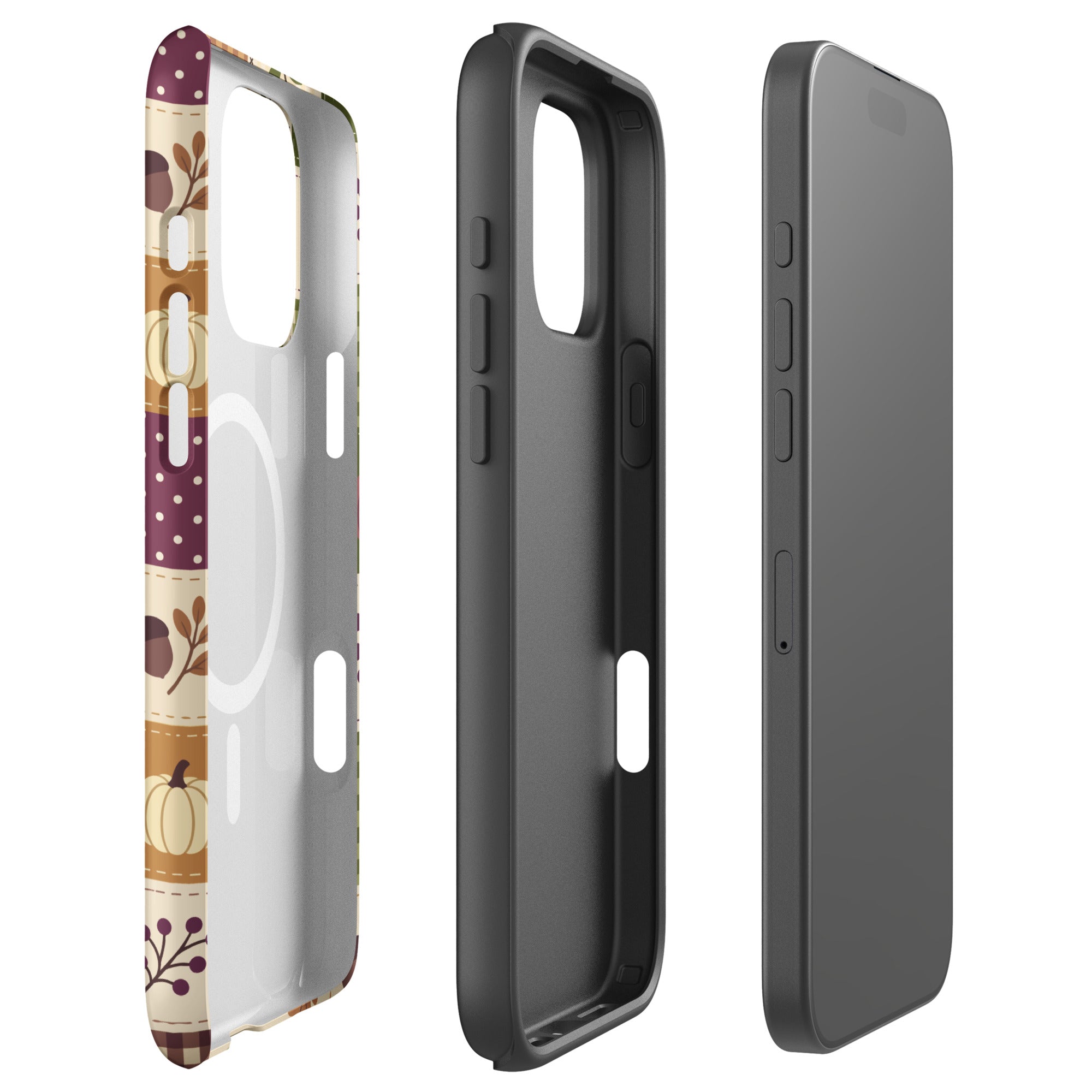 Autumn Patchwork Pumpkin MagSafe Tough Case for iPhone