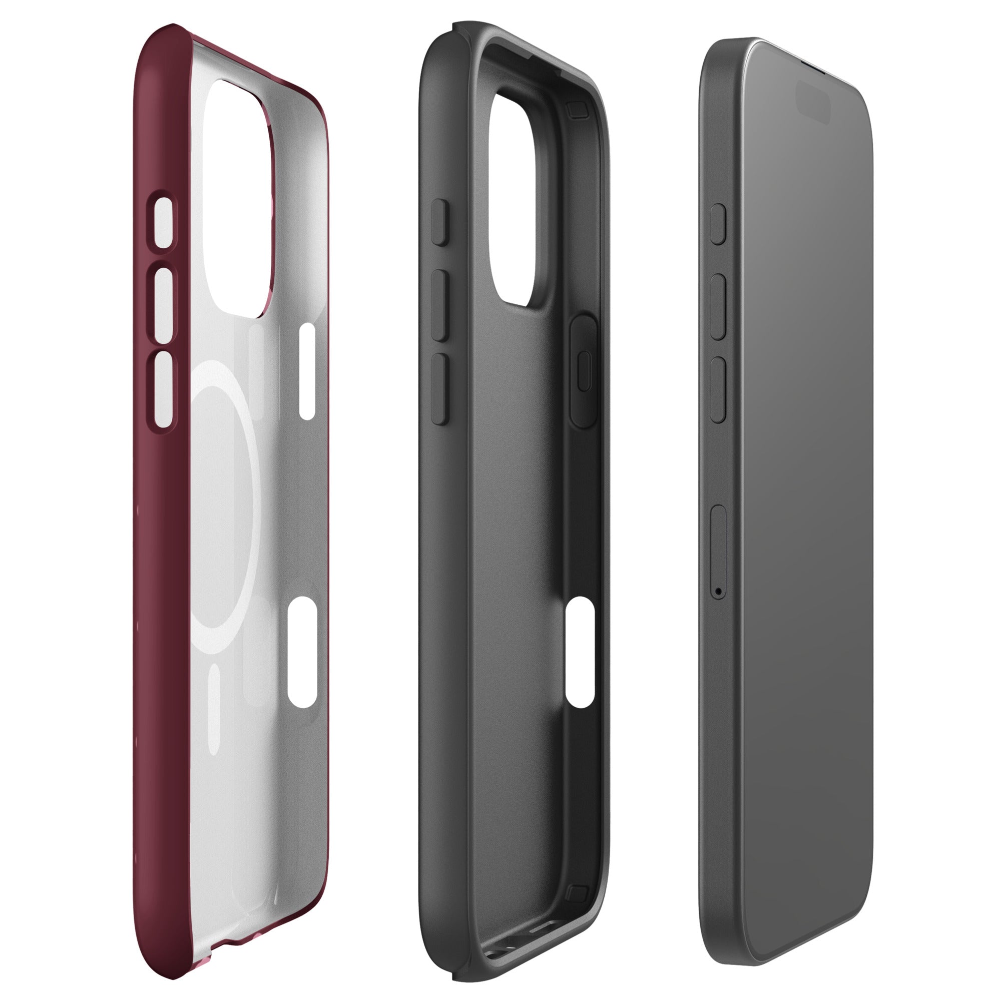 Burgundy Pink Polka Dot MagSafe Tough Case for iPhone