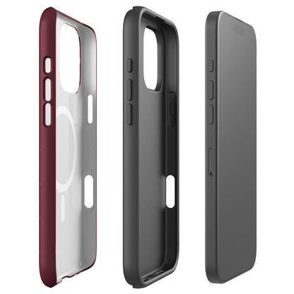 Burgundy Pink Polka Dot MagSafe Tough Case for iPhone
