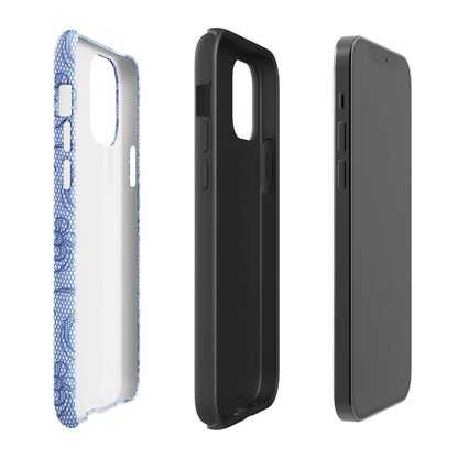 Blue Lace Floral Tough Case for iPhone