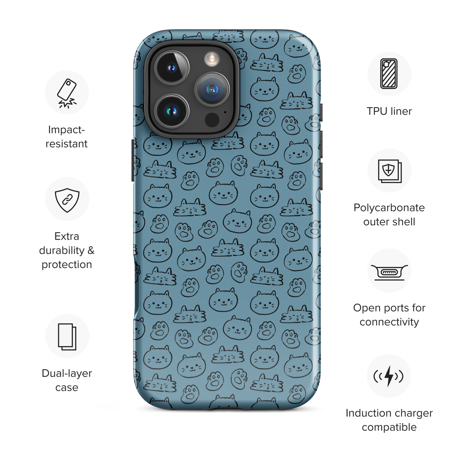 Blue Cat Parade Tough Case for iPhone